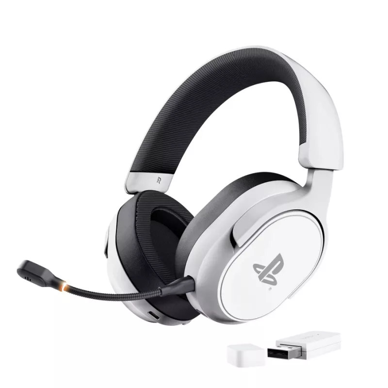Cuffie Trust GXT 499 Forta con filo e senza fili con archetto gaming bianche