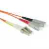 Cavo patch in fibra ottica ACT 10 metri LSZH multimodale 50/125 OM2 duplex con connettori LC e SC