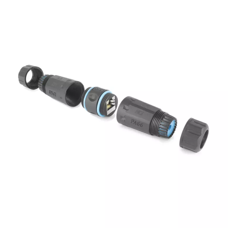 ACT Giunto RJ45 IP68 per esterno CAT6A schermato SD6522, giunto Ethernet inline CAT6A schermato
