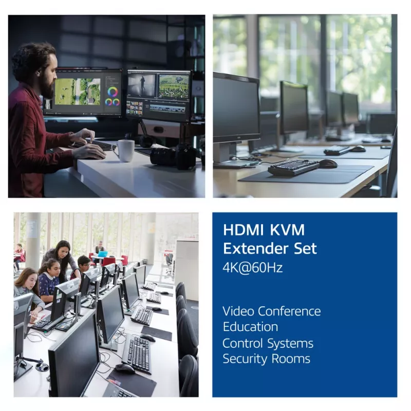 ACT Set extender KVM HDMI 2.0 4K su CAT6A fino a 70 metri