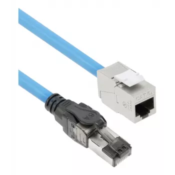 ACT Blu 20 metri S/FTP CAT6A B2ca PoE++ 100W cavo di installazione solido preassemblato, connettore RJ45 – connettore femmina