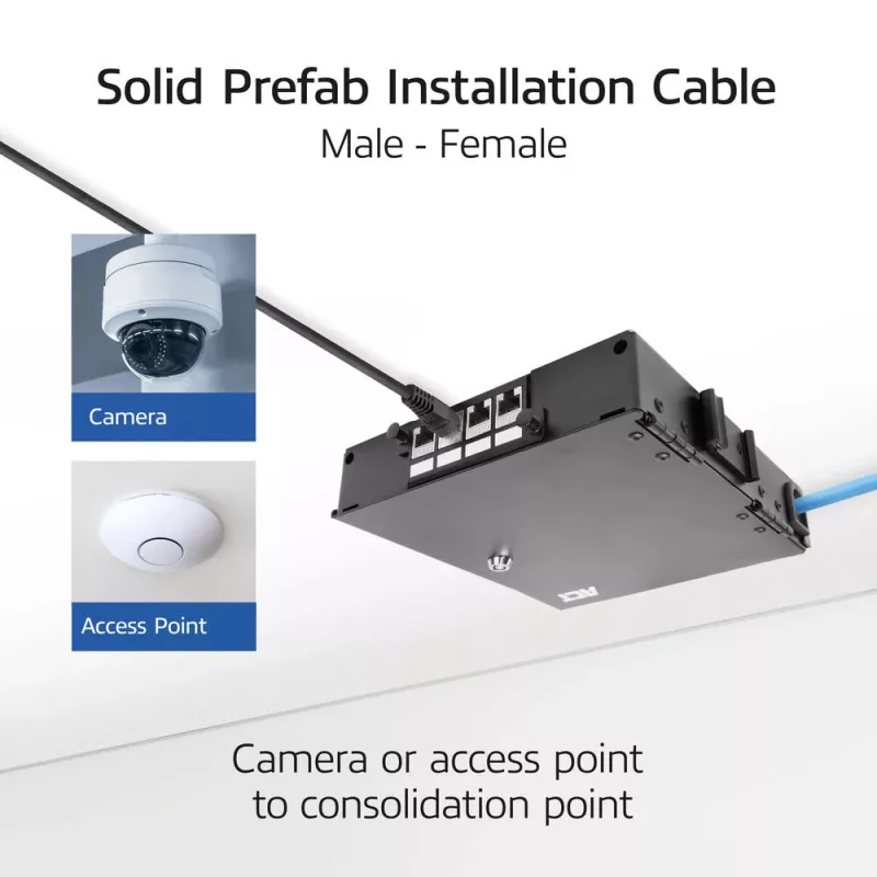 ACT CAT6A S/FTP B2ca PoE++ 100W cavo di installazione solido preassemblato FB0175