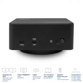 ACT docking station universale USB-C 4K, per 3 monitor HDMI/DisplayPort, DisplayLink