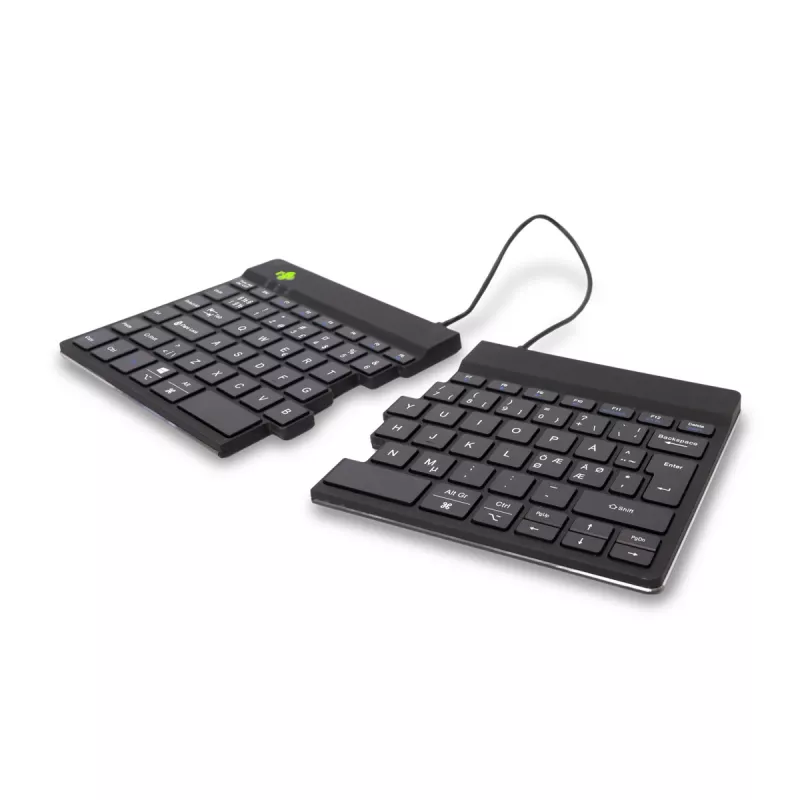 R-Go Tools tastiera ergonomica R-Go Split Break con software per le pause, tastiera ergonomica divisa, QWERTY (NORDICO), Bluetooth, nero