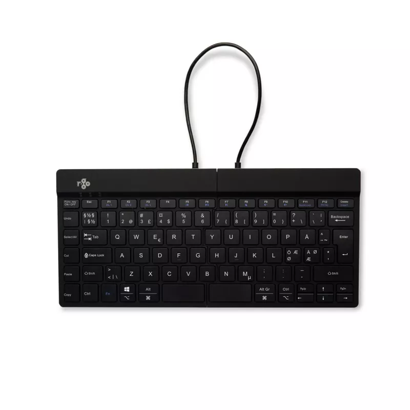 R-Go Tools tastiera ergonomica R-Go Split Break con software per le pause, tastiera ergonomica divisa, QWERTY (NORDICO), Bluetooth, nero
