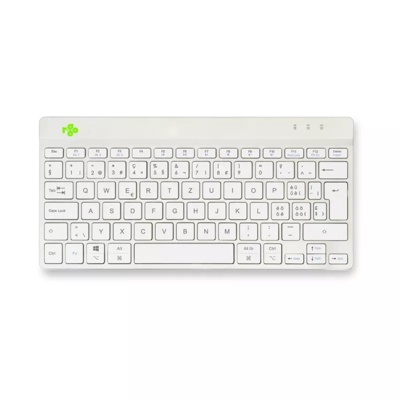 R-Go Tools tastiera ergonomica R-Go Compact Break, tastiera compatta con software per le pause, QWERTZ (CH), Bluetooth, bianco
