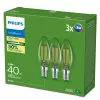 Philips Filament Candle Clear 40 W B35 E14 x3, 2,3 W, 40 W, E14, 485 lm, 50000 h, bianco caldo