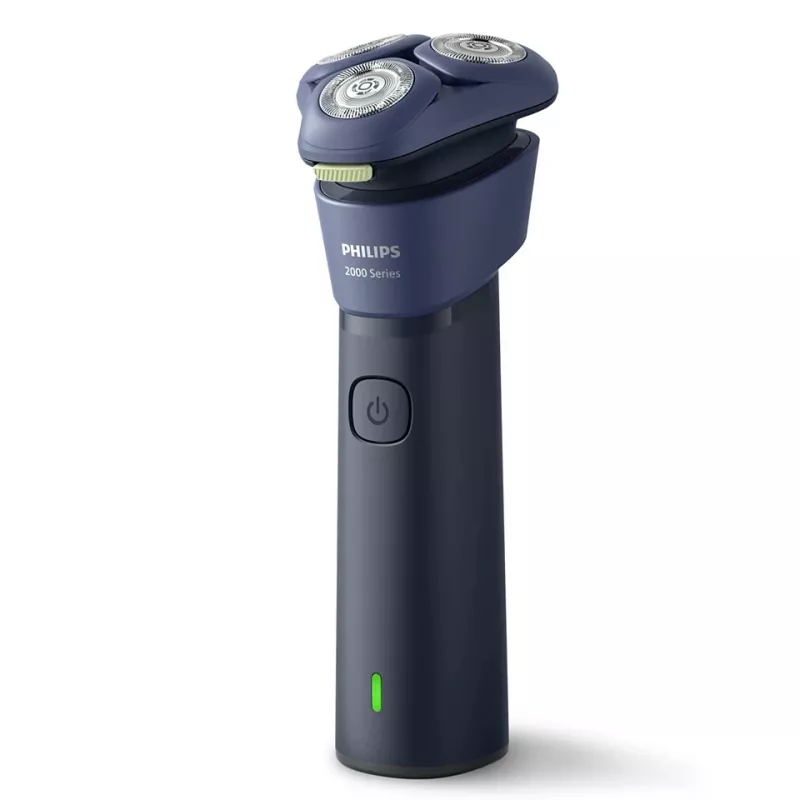 Rasoio rotante Philips Serie 2000 S2885/00 — 3 testine, batteria NiMH, rasatura bagnata e asciutta, blu
