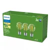 Philips Ultra Efficient lampadina LED E27 A60, 7,3 W (equivalente a 100 W), 2700 K, confezione da 3
