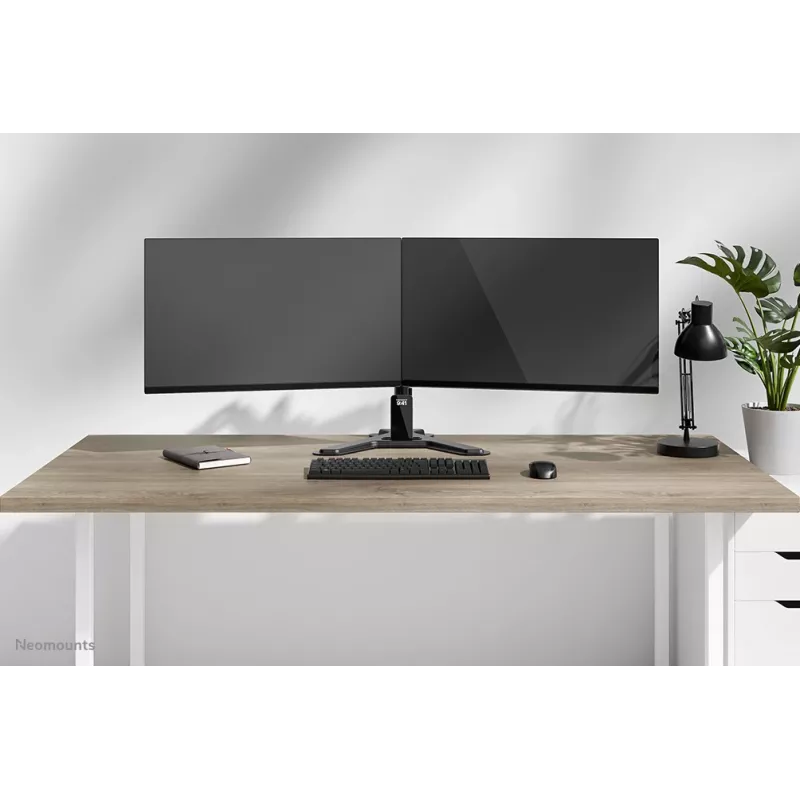 Supporto doppio per monitor Neomounts DS45-600BL2 per schermi da 10–32 inch, supporta 2 display, max. 6 kg, VESA 75x75–100x100, da appoggio, nero