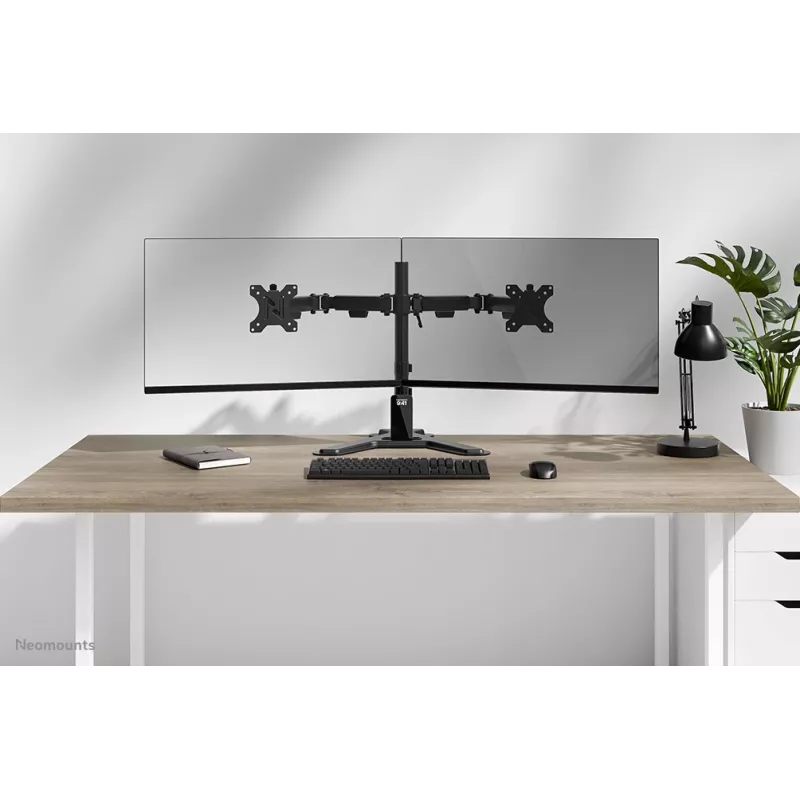 Supporto doppio per monitor Neomounts DS45-600BL2 per schermi da 10–32 inch, supporta 2 display, max. 6 kg, VESA 75x75–100x100, da appoggio, nero