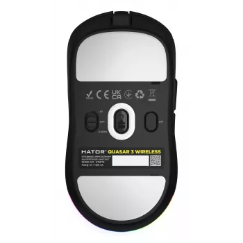 Mouse gaming HATOR Quasar 3 Wireless ambidestro RF Wireless + Bluetooth + USB Type-A ottico 12000 DPI
