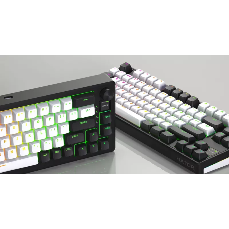 Tastiera gaming wireless HATOR Skyfall 80 MAG ULTIMA 8K USB + RF Wireless + Bluetooth QWERTY US English nero, bianco