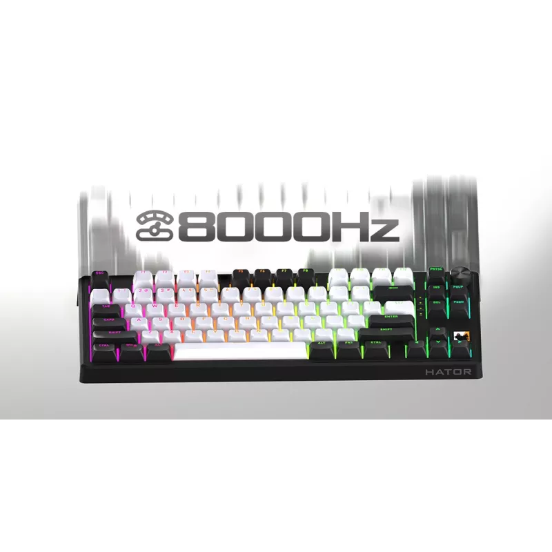 Tastiera gaming wireless HATOR Skyfall 80 MAG ULTIMA 8K USB + RF Wireless + Bluetooth QWERTY US English nero, bianco