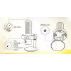 Microfono per podcast HATOR Dreamcast X, nero, -32 dB, 20 - 16000 Hz, 16 bit, 96 kHz, 70 dB