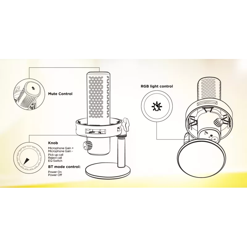 Microfono per podcast HATOR Dreamcast X, nero, -32 dB, 20 - 16000 Hz, 16 bit, 96 kHz, 70 dB