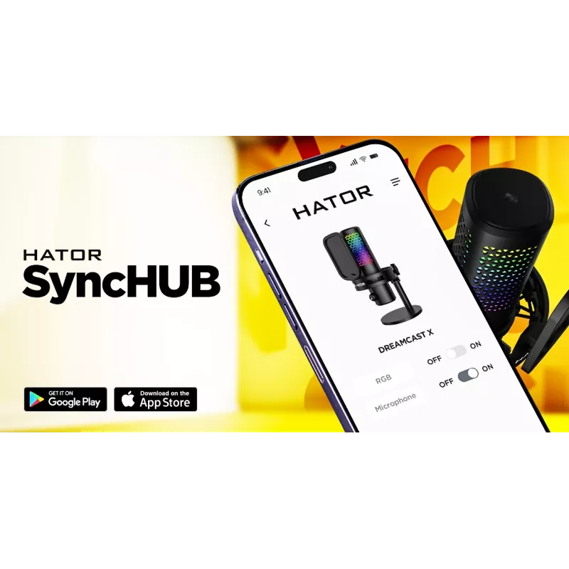 Microfono per podcast HATOR Dreamcast X, nero, -32 dB, 20 - 16000 Hz, 16 bit, 96 kHz, 70 dB