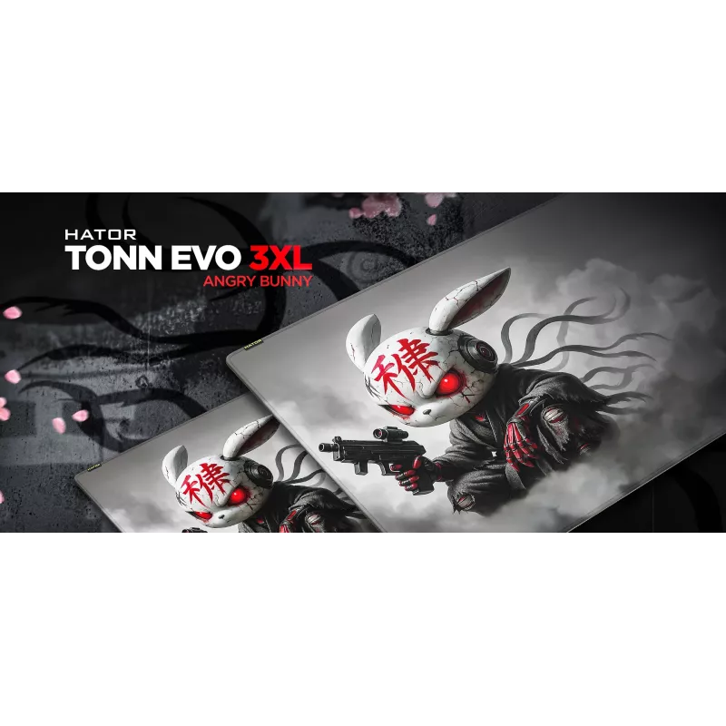 Tappetino per mouse gaming HATOR Tonn EVO 3XL Angry bunny