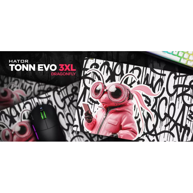 Tappetino per mouse gaming HATOR Tonn EVO 3XL Dragonfly, gomma, multicolore