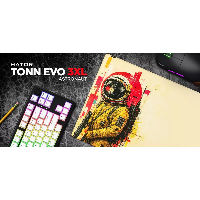Tappetino per mouse gaming HATOR Tonn EVO 3XL Astronaut, gomma, multicolore