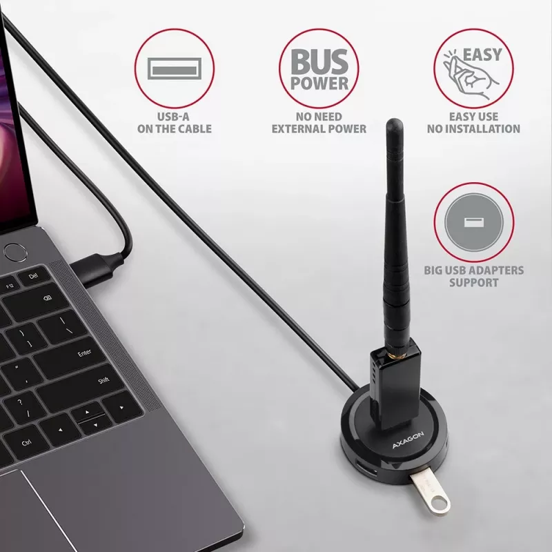 Hub AXAGON HUE-P1AL 4 porte USB 3.2 Gen 1 ROTONDO