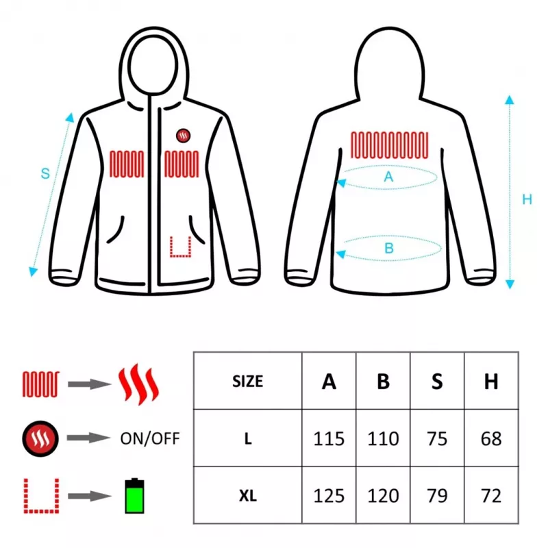 Giacca riscaldata da uomo, taglia: L, XL