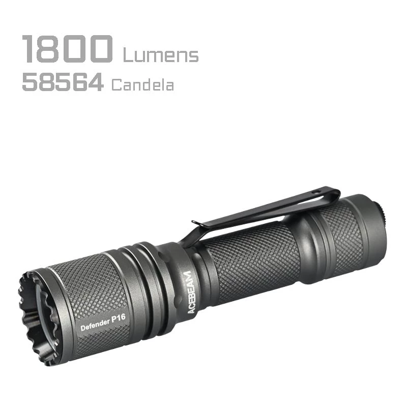 Torcia LED ricaricabile AceBeam P16 1000 lumen grigio
