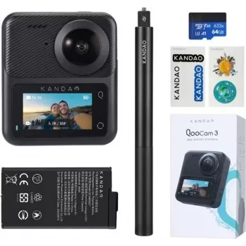 Action camera KanDao QooCam 3 Travel Combo – ripresa 360°, video 4K, supporto 3D