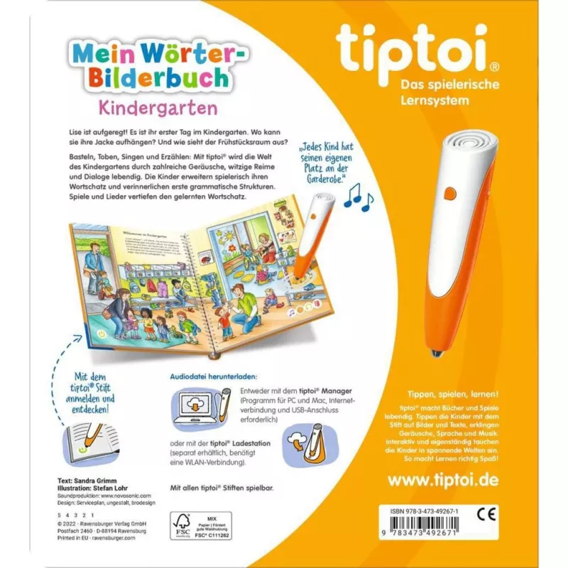 tiptoi Mein Wörter-Bilderbuch: Kindergarten, libro didattico