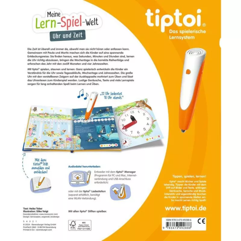 tiptoi Meine Lern-Spiel-Welt: Uhr und Zeit, libro didattico