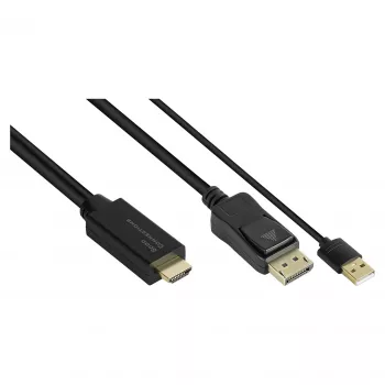 Adattatore cavo video Alcasa HDMI-DP020 2 m HDMI Type-A DisplayPort nero