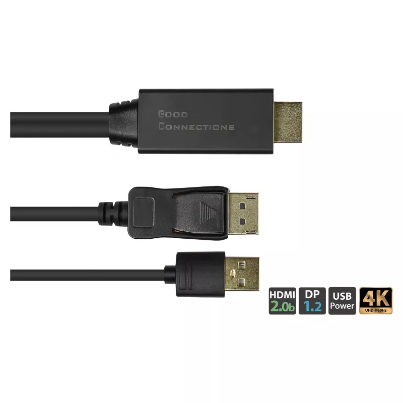 Adattatore cavo video Alcasa HDMI-DP020 2 m HDMI Type-A DisplayPort nero