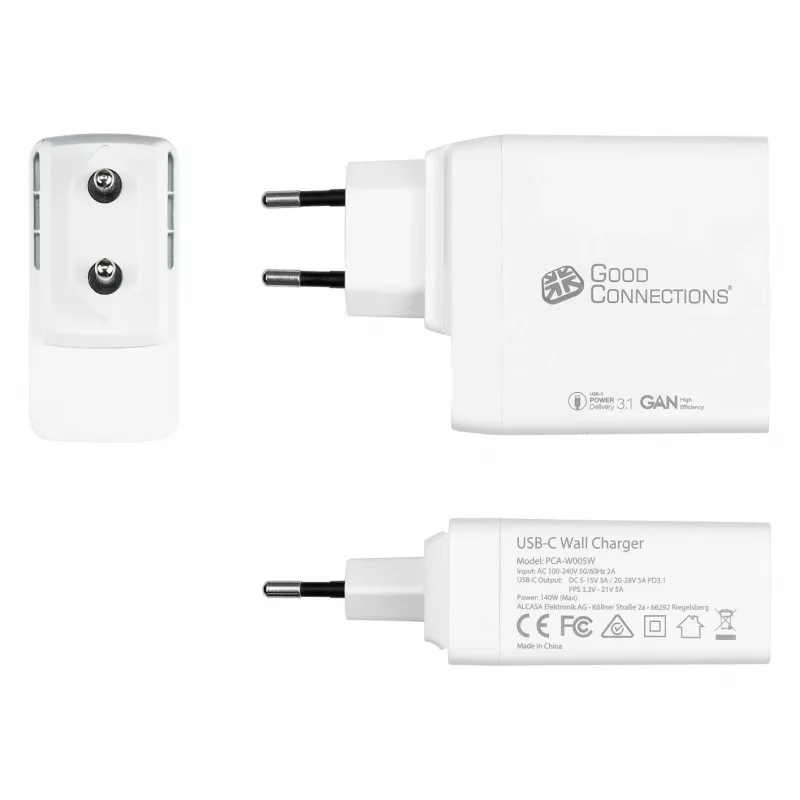 Caricabatterie per dispositivi mobili Alcasa PCA-W005W universale bianco AC ricarica rapida