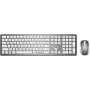 Set tastiera wireless e mouse ottico MediaRange MROS135 QWERTZ argento — combo wireless, layout QWERTZ, argento