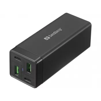 SANDBERG Alimentatore - 65 Watt - 3,25 A - PD, QC - 4 porte di uscita (2 x USB, 2 x USB-C)