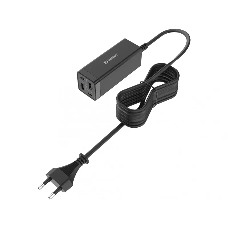SANDBERG Alimentatore - 65 Watt - 3,25 A - PD, QC - 4 porte di uscita (2 x USB, 2 x USB-C)