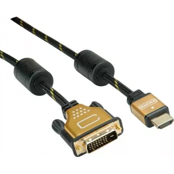Roline Gold - Cavo video - Dual Link - HDMI / DVI - DVI-D (M) a HDMI (M) - 5 m - schermato - nero, oro - supporto 4K