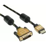 Roline Gold - Cavo video - Dual Link - HDMI / DVI - DVI-D (M) a HDMI (M) - 5 m - schermato - nero, oro - supporto 4K