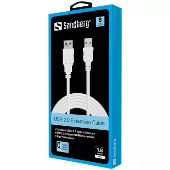 Cavo USB SANDBERG - USB (femmina) a USB (maschio) - 1,8 m