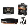 Torcia frontale Duracell DH1000R — nero/arancione, luce ricaricabile a mani libere