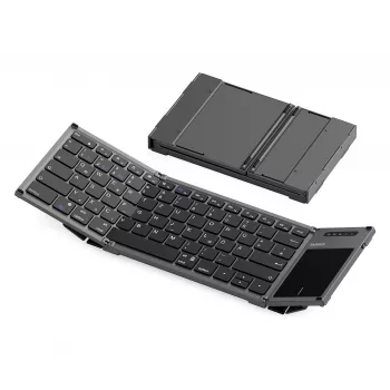 Inateck KB06101_STEEL GRAY Tastiera Home RF Wireless + Bluetooth QWERTZ inglese nera