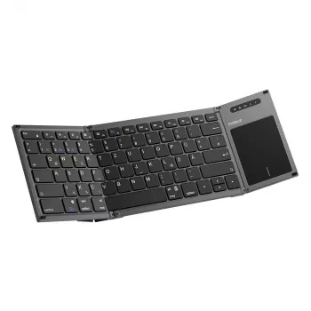 Inateck KB06101_STEEL GRAY Tastiera Home RF Wireless + Bluetooth QWERTZ inglese nera