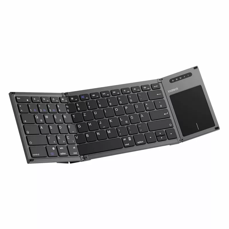 Inateck KB06101_STEEL GRAY Tastiera Home RF Wireless + Bluetooth QWERTZ inglese nera
