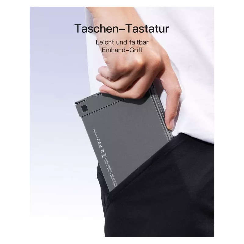 Inateck KB06101_STEEL GRAY Tastiera Home RF Wireless + Bluetooth QWERTZ inglese nera