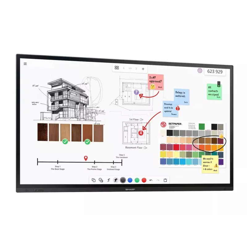 Schermo piatto interattivo Sharp PN-LA862 86 pollici 4K Ultra HD touchscreen nero