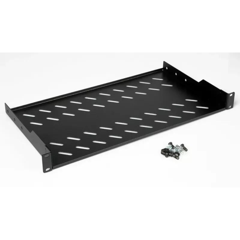 Ripiano fisso per rack EQUIP 19 pollici, 1HE, profondità 400 mm, nero, larghezza 485 mm