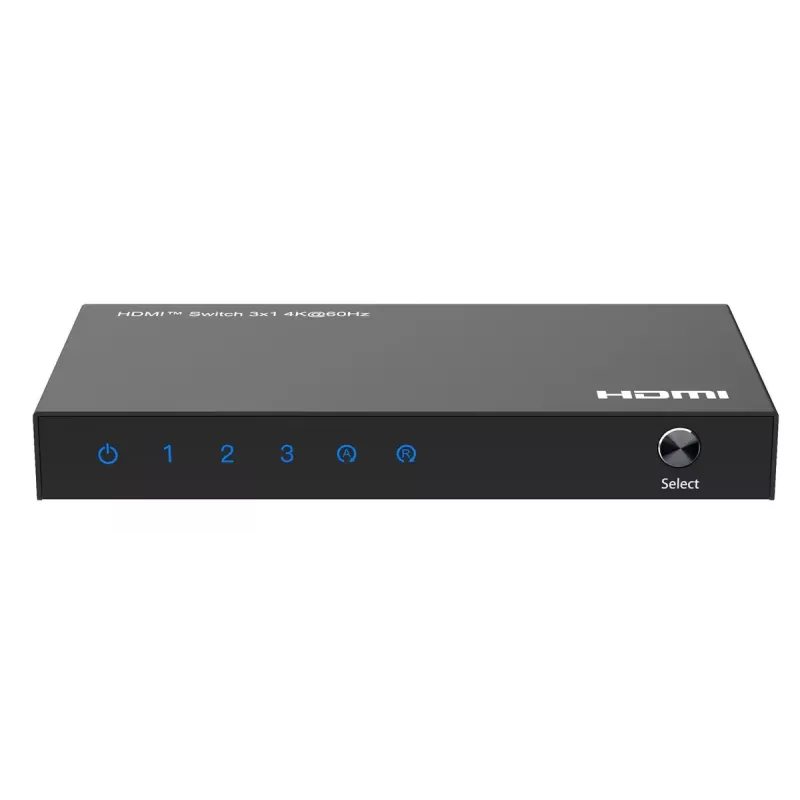 Switch video MicroConnect MC-HDMISWITCH0301-4K 4K 60Hz metallo nero