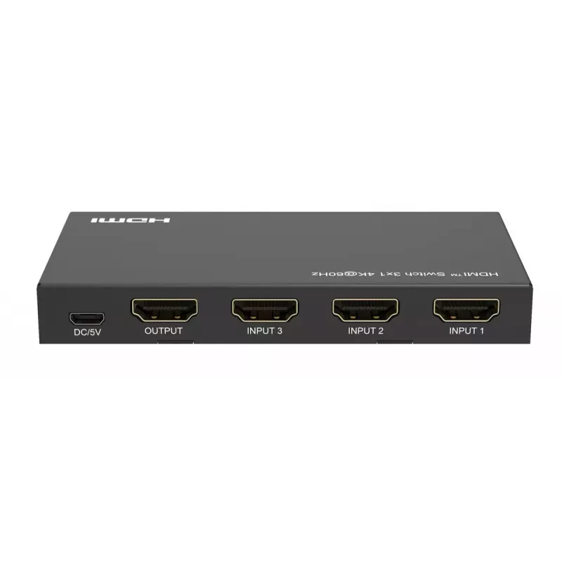 Switch video MicroConnect MC-HDMISWITCH0301-4K 4K 60Hz metallo nero