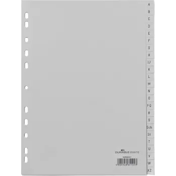 Indice a schede Durable 650810 polipropilene PP grigio