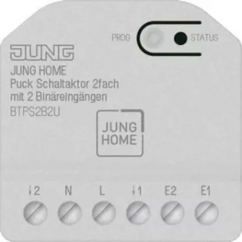 Attuatore di commutazione 2 canali con 2 ingressi binari Jung BT P S2 B2 U (JUNG HOME Puck)